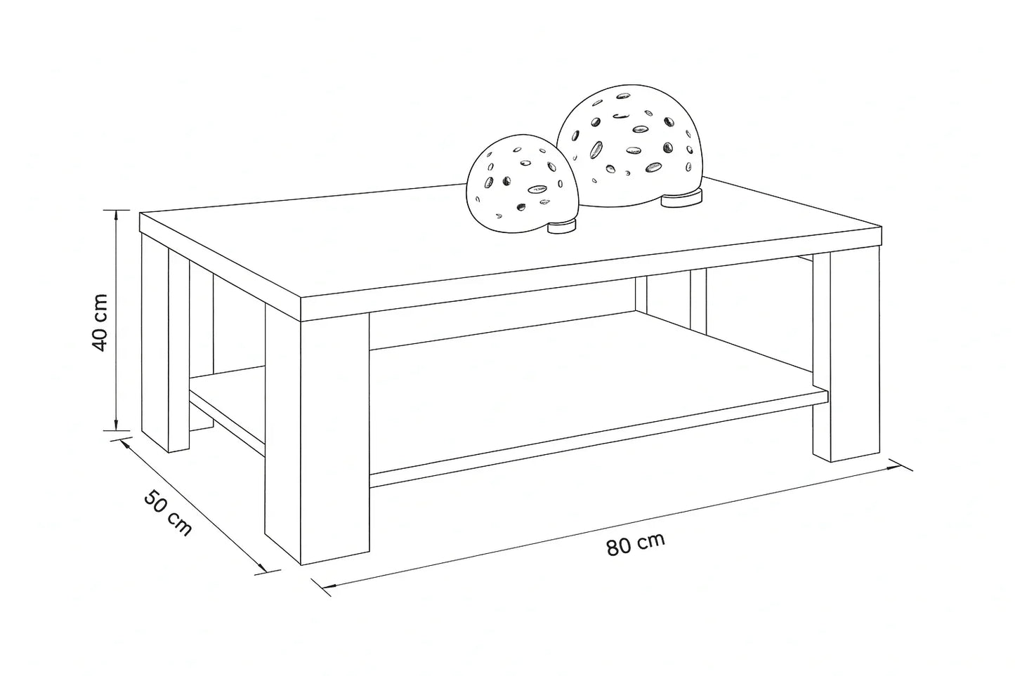 Coffee Table - MDF - Brown - 80x50x40 - Cataloug