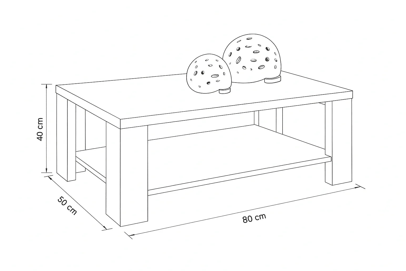 Coffee Table - MDF - Brown - 80x50x40 - Cataloug