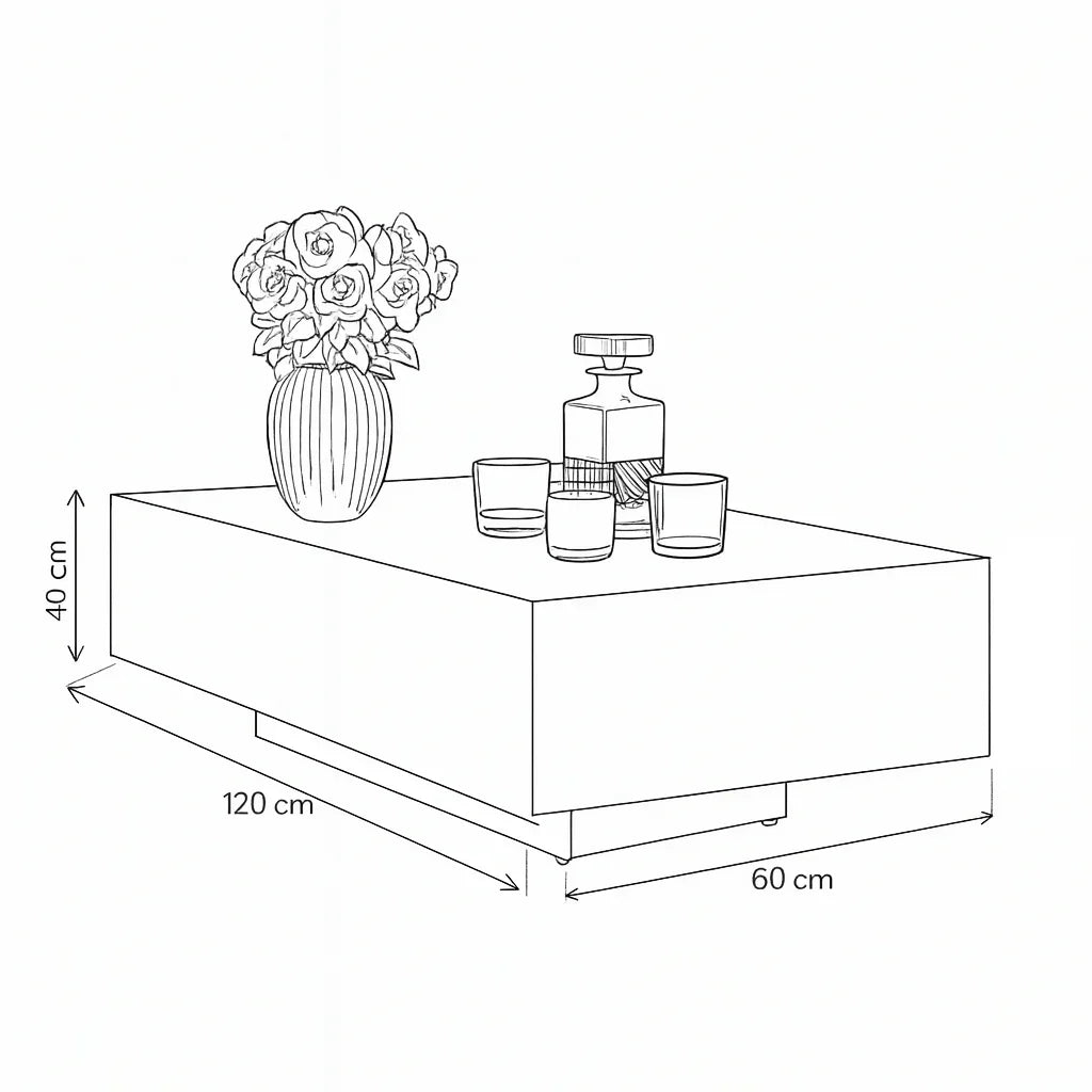 Coffee Table - MDF - Multi Color - 120x60x40 - Cataloug