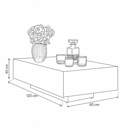 Coffee Table - MDF - Multi Color - 120x60x40 - Cataloug