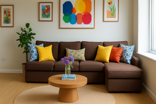 L-shape sofa - Natural Wood - Brown - 280x160x90 cm