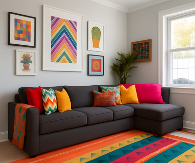 L-shape sofa - Beech Wood -Grey-280x160x90x75 cm