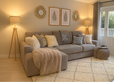 Sofa - Beech Wood -Gray-250x80x90 cm