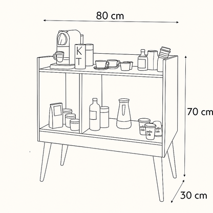كوفي كورنر- خشب إم دي إف - متعدد الألوان - 80x70x30 سم