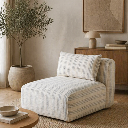 Chair - Natural Wood - Linen - Beige - 82 x 104 x 68 cm