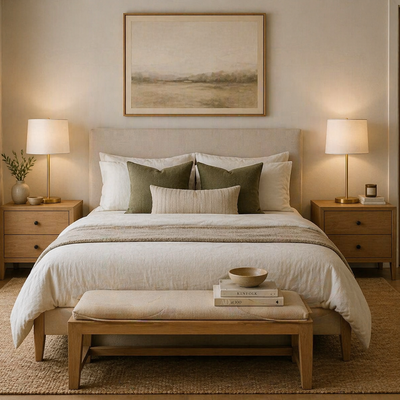 Desk Lamp - Metal - Gold & White - 45 x 20 cm