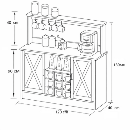 كوفي كورنر- خشب إم دي إف -متعدد الألوان - 120x40x130 سم