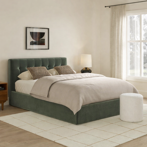 bed - MDF - Velvet - Green - Multi Size