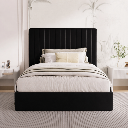 سرير - خشب  أم دي أف - كتان - متعدد الألوان - متعدد المقاسات