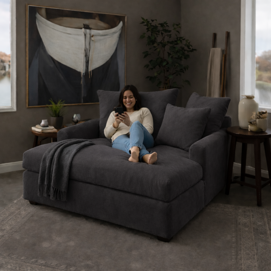 Oversize Chair - Natural Wood -Multi Fabrics - Multi color - 120x120x70 cm