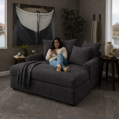 Oversize Chair - Natural Wood -Multi Fabrics - Multi color - 120x120x70 cm