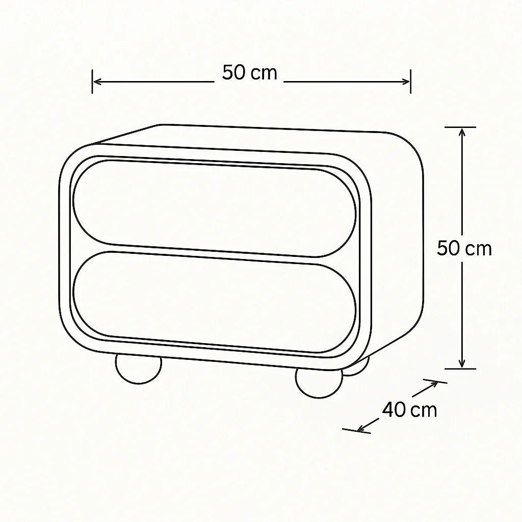 Comode - MDF - White - 50x50x40 - Cataloug