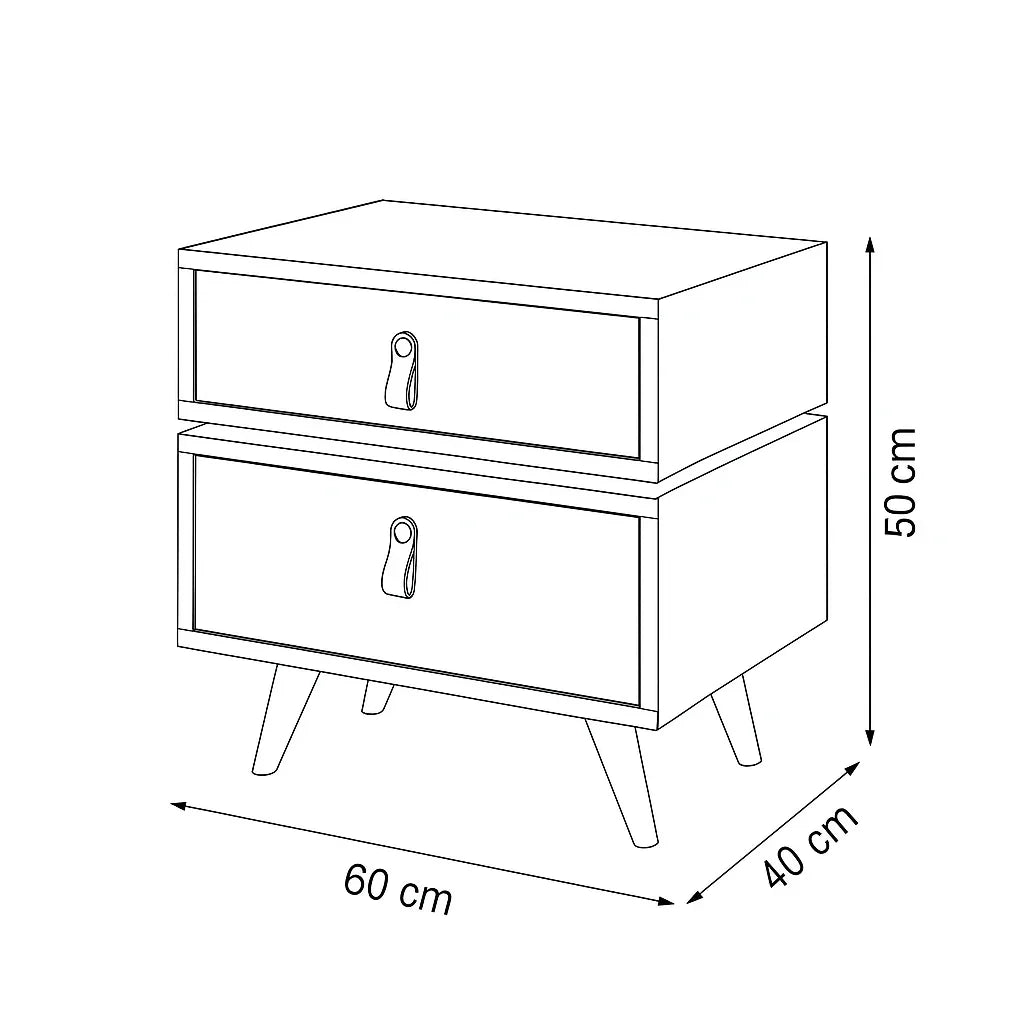 Comode - MDF - White & Beige - 50x40x60 - Cataloug