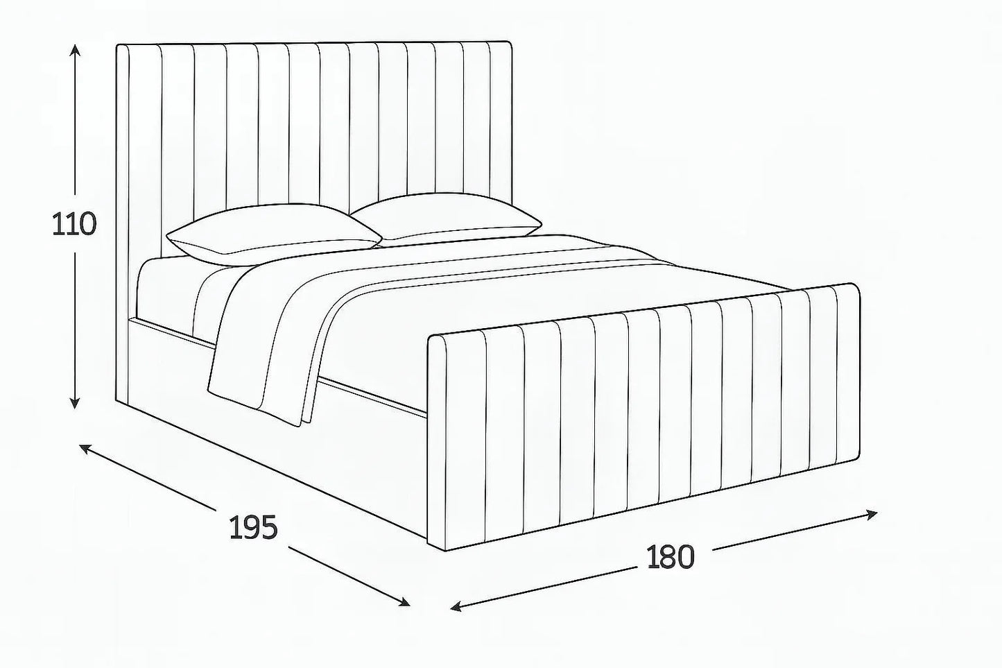 Bed - MDF - Velvet - Multi Sizes - Cataloug