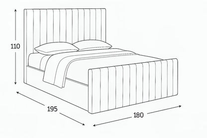 Bed - MDF - Velvet - Multi Sizes - Cataloug