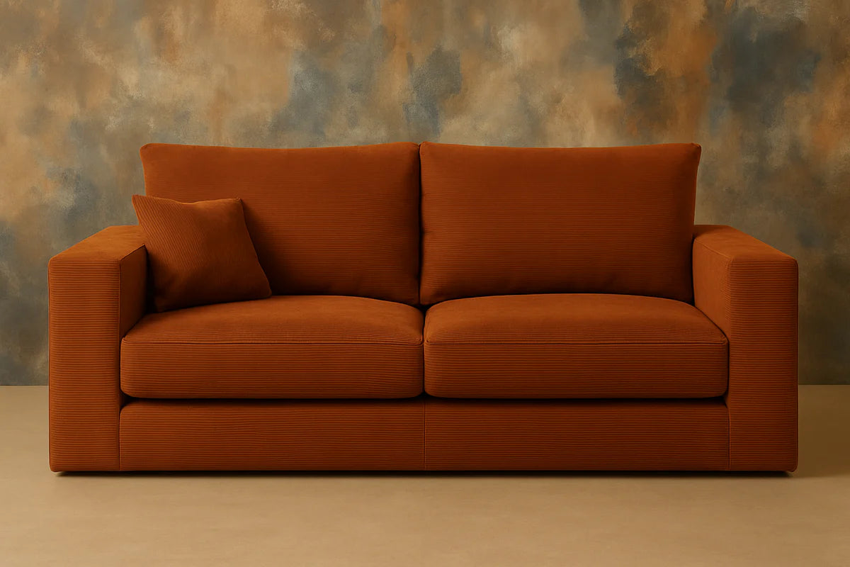 Sofa - Natural Wood - Multi Fabrics - Brown - 220 x 90 x 80 cm