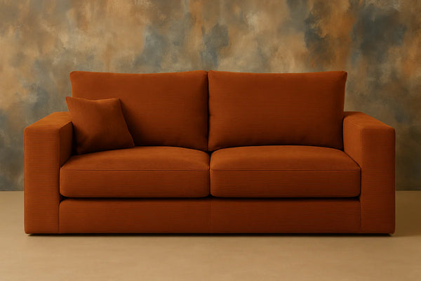Sofa - Natural Wood - Multi Fabrics - Brown - 220 x 90 x 80 cm