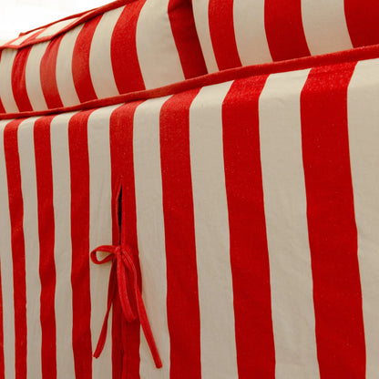 Sofa - Natural Wood - Linen - Multi Color - 230 x 97 x 90 cm