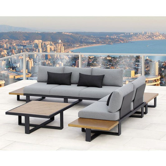 Outdoor Set - 4 Pieces - Grey & Black