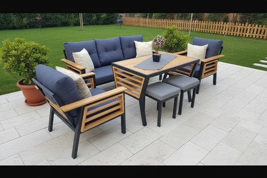 Outdoor Set - 6 Pieces - Black & Grey