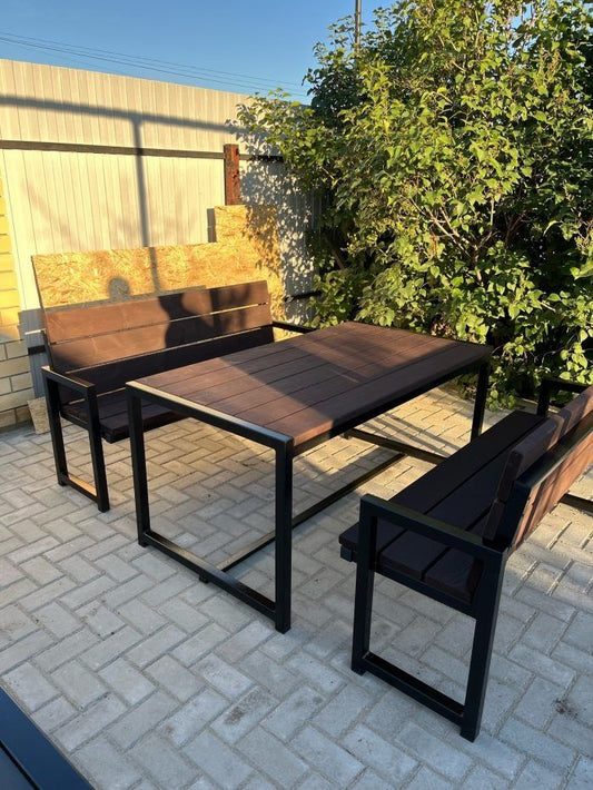Outdoor Set - 3 Pieces - Black & Brown