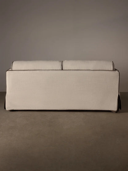 Sofa - Natural Wood - Linen - Beige - 180 x 84 x 75 cm.