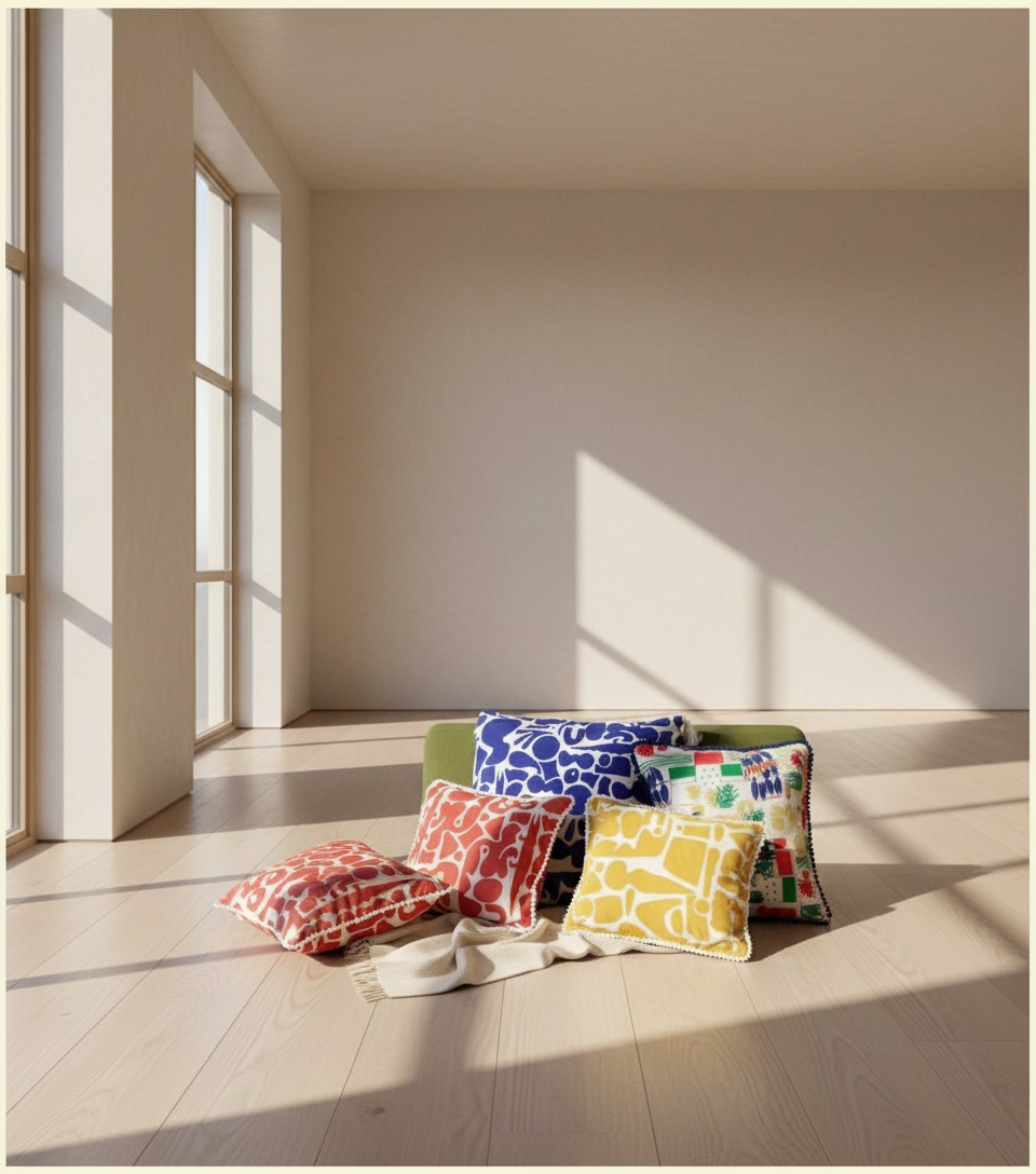 وسائد - قماش هامر - متعدد الألوان - 45×45 سم