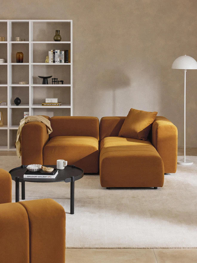 ركنه حرف L - خشب زان - متعدد الألوان - 211*180*90*70 سم