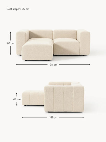 L-shape sofa - Beech Wood - Multicolor -211*180*85*70 cm