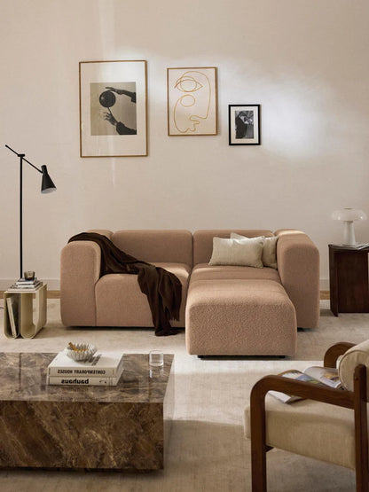 L-shape sofa - Beech Wood - Multicolor -211*180*85*70 cm