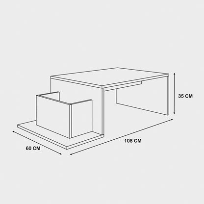 Coffee Table - Multi Color - MDF - 108x60x35 cm