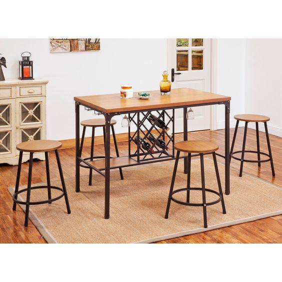 Dining Table -Steel - MDF - Black - 120x70x100 cm - Cataloug