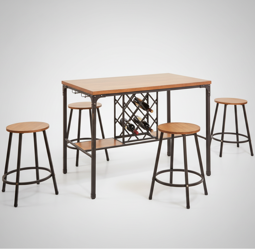 طاولة طعام - فولاذ - MDF - أسود - SM.DT.200.0002