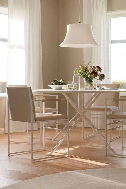 طاولة طعام - فولاذ - MDF - أبيض - SM.DT.200.0004