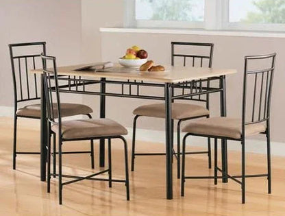 Dining Table - Steel - MDF - Black - 120x80x80 cm - Cataloug