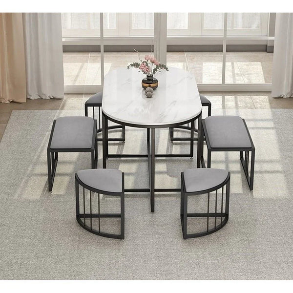 Dining Table - Steel - MDF - Black - 140x80x80 cm - Cataloug