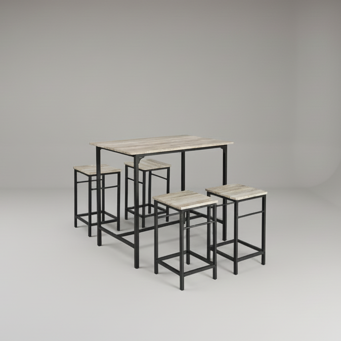 طاولة طعام - فولاذ - MDF - أسود - SM.DT.200.0024