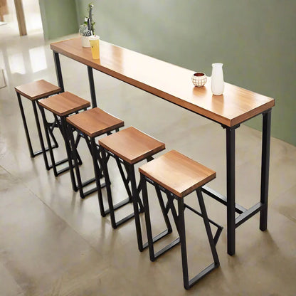 Dining Table-Steel-MDF-Black-200x100x40 cm - Cataloug