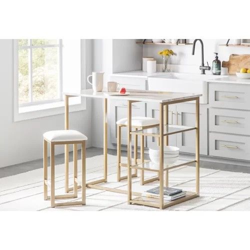 طاولة طعام - فولاذ - MDF - ذهبي - SM.DT.200.0031