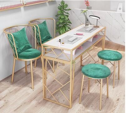 طاولة طعام - فولاذ - MDF - ذهبي - SM.DT.200.0034