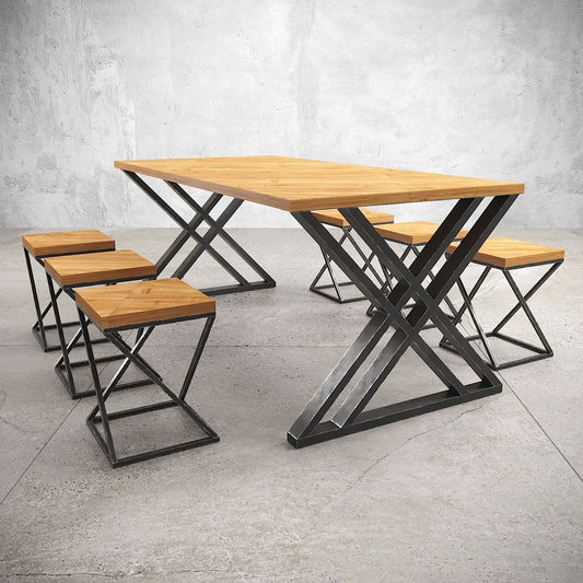 طاولة طعام - فولاذ - MDF - أسود - SM.DT.200.0037