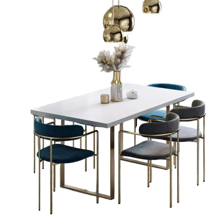 Dining Table - Steel - MDF - Gold - 160x80x80 cm