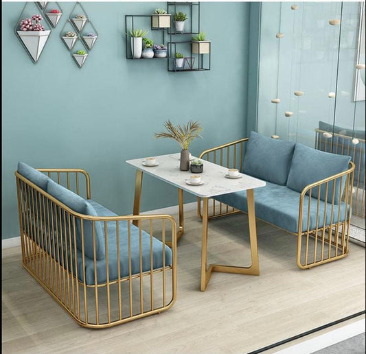 طاولة طعام - فولاذ - MDF - ذهبي - SM.DT.200.0042