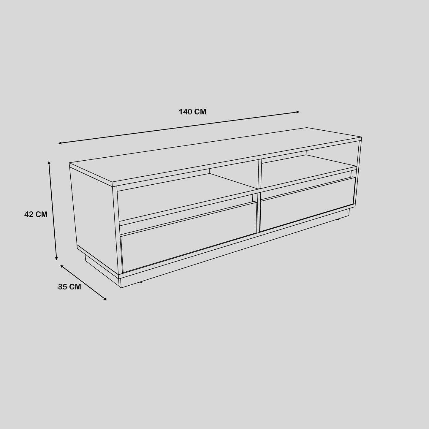 TV Unit - Multi Color - MDF - 140x35x42 cm