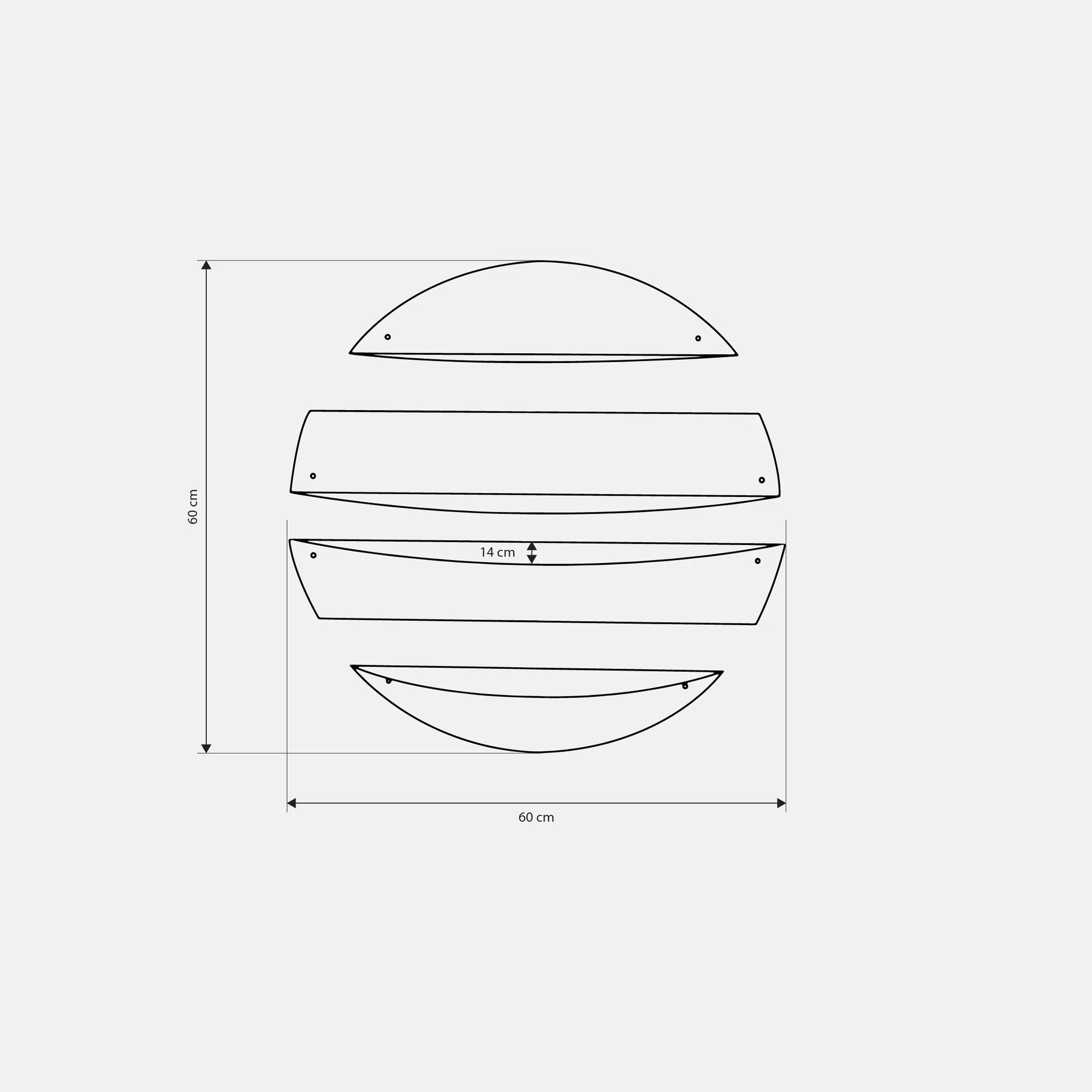 Decoration Shelf - Steel - Multi Color - 60×14×13 cm - Cataloug