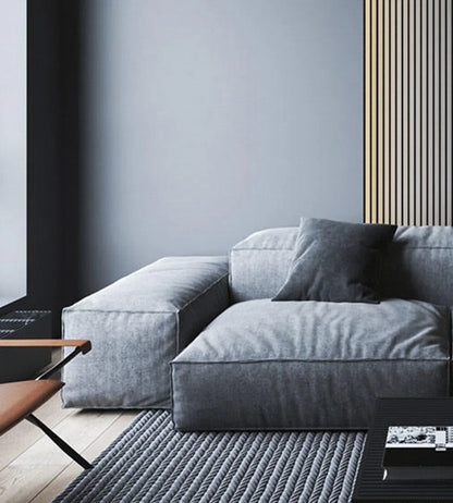 Sofa - Beech Wood - Linen Fabric - Grey - 280x100 cm - Cataloug