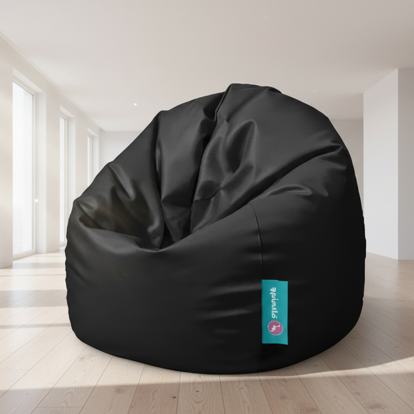 Medium waterproof Bean bag - Black - 80x80x60 cm