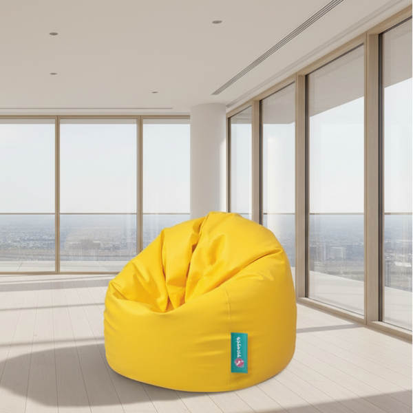 Medium waterproof Bean bag - Yellow - 80x80x60 cm