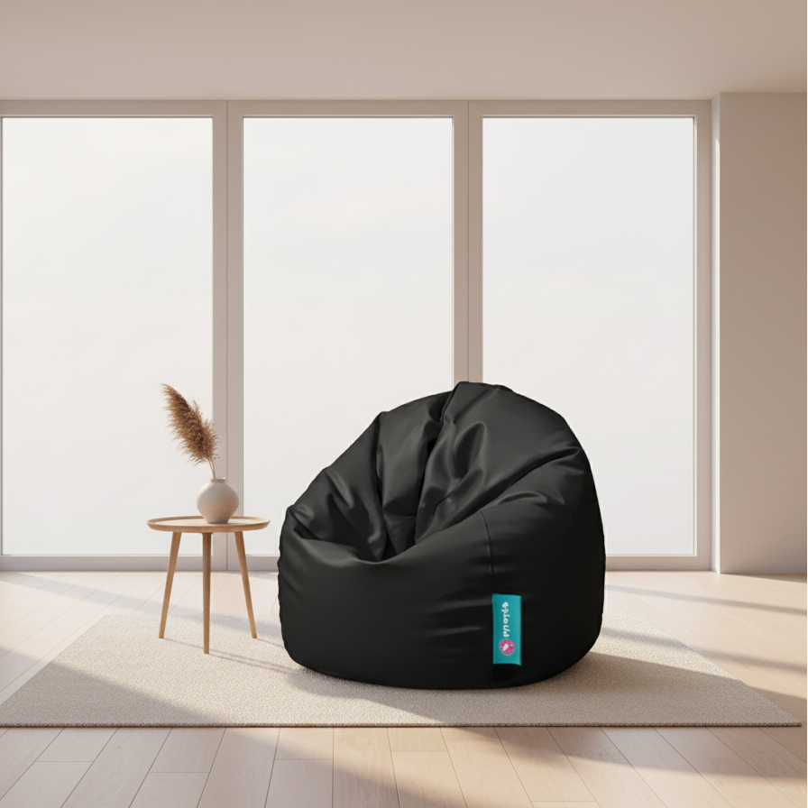 X-Large waterproof Bean bag - Black  - 110x110x80 cm