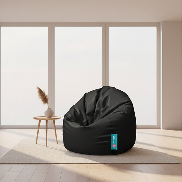X-Large waterproof Bean bag - Black  - 110x110x80 cm